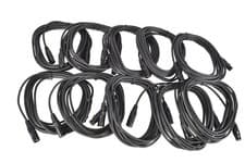 Image of 6m XLR Microphone Speaker Audio Leads Balanced XLR Male to Female 3 pin x10