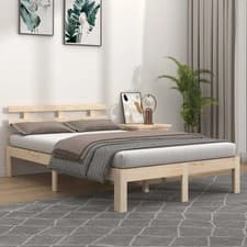Image of WALPLUS Solid Wood Bed Frame Without Mattress 150x200cm King Size Wooden Bed
