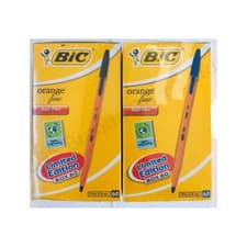 Image of BIC ORANGE ORIGINAL FINE 0.8mm BALL POINT BALL PEN BIROS BLACK AND BLUE