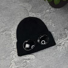 Image of CP Company Black Beanie Goggles Black One Size Brand New
