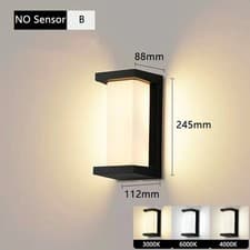 Image of LED Outdoor Wall Light IP65 Waterproof Motion Sensor Porch Garden Lamp