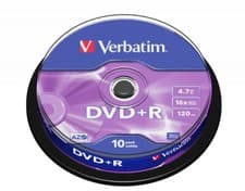 Image of Verbatim 43498 DVD+R AZO 4.7GB 16X Matt Silver 10 Pack