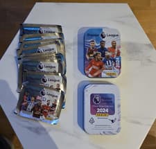 Image of Panini Premier League 2024 Sticker Collection Pocket Tin + 50 Stickers Sealed