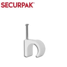 Image of Cable Clips Round 5.0mm - White - Qty 40