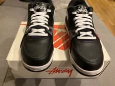 Image of FD6475-001 Stussy Nike Air Flight 89 Low SP Black White (Men's)