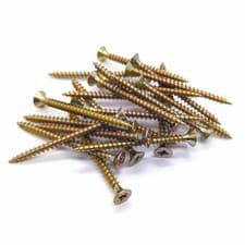 Image of 4.5mm (9g) Pozi Countersunk Wood Screws Yellow Zinc Single Thread 20mm-80mm
