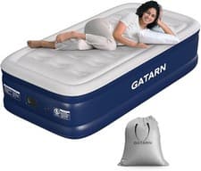Image of Gatarn Single Air Bed Inflatable Air Mattress Built-in Electric Pump Blow Up Bed