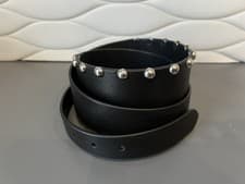 Image of All Saints Wide Leather Belt Studs New