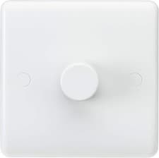 Image of Knightsbridge CU Dimmer - 230V, White, Curved Edge