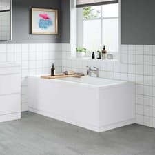 Image of Modern Bathroom MDF Wooden Bath Adjustable Front/End Panel & Plinth Many Sizes