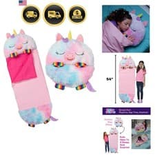 Image of Rainbow Unicorn Portable Sleeping Sack & Pillow | Ideal for Kids Up to 4 Feet