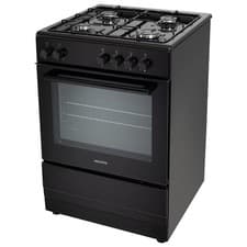 Image of electriQ 60cm Dual Fuel Cooker - Black EQDFSC60BK
