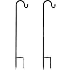 Image of 4x Garden Shepherds Crook Hooks for Garden Lights Adjustable Metal Stake Hangers