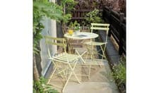 Image of Eve 2 Seater Folding Metal Garden Bistro Set Yellow Patio Furniture