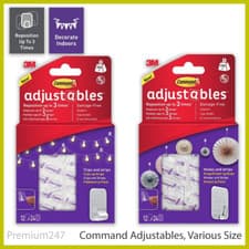 Image of 3M Command Adjustable Repositionable Decorating Hooks & Clips Adhesive Strips