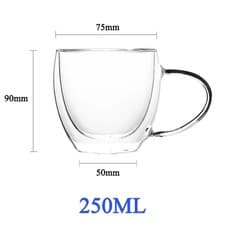 Image of 1-6PCS 80-450ML Heat Resistant Double Wall Tea Glass Cup Beer Coffee Handmade Cr
