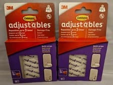 Image of 3M Command Adjustable Command Hooks with Adhesive Strips 2/4/6 or 8 pack