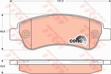 Image of TRW GDB1682 Brake Pad Set, disc brake for CITROËN,FIAT,PEUGEOT