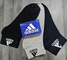 Image of Adidas Men Women Ankle Trainer Socks Cotton GYM Sports Socks 3Pack