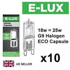 Image of 10x G9 18w=25w E-LUX DIMMABLE ECO HALOGEN ENERGY SAVING bulbs Capsule 240V