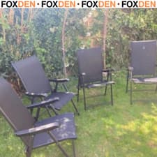 Image of Steel Frame Folding Garden Dining Chairs Set of 4 with Mesh Seat, Black