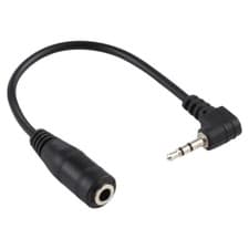 Image of Right Angle 2.5mm Stereo Jack Plug to 3.5mm stereo Socket Extension Adapter Lead