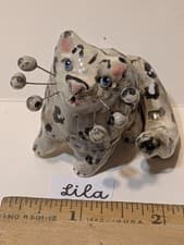 Image of Lila Leopard-WhimsiClay mini Snow Leopard Sculpture, Amy Lacombe original