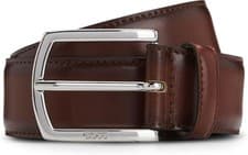 Image of Boss Mens Claus-Tx Leather Belt Brown 95cm ( Fits 34”) New RRP £79
