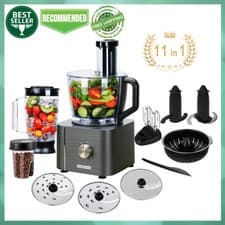 Image of 11 in 1 Food Processor Chopper 3.2L+1.5L Mixer Electric Large Blender 3 Speed