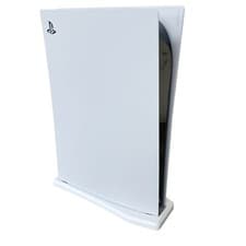 Image of WHITE/BLACK VERTICAL STAND for Sony PS5 DIGITAL Console Vented with Cooling UK