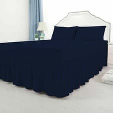 Image of Plain Dyed Valance Sheet Deep Fitted Bed Sheets Single Double King Poly Cotton
