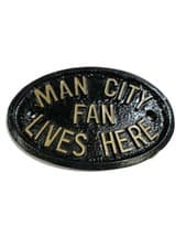 Image of Manchester City Fan Lives Here House Door Wall Plaque Wall Sign Or Garden