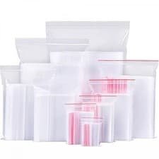 Image of Grip Seal Bags Clear Polythene Poly Plastic Resealable Zip Bags - All Sizes