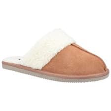 Image of Hush Puppies Ladies Arianna Mule Slippers Faux Fur Memory Foam Slip On Comfort