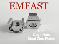 Image of m6 cage nuts steel clip mounting rack cabinet zinc nut 6mm