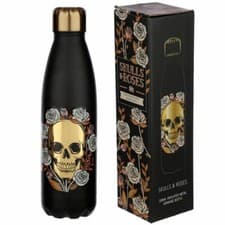 Image of Skull & Roses Goth Rock Reusable Hot/Cold Thermal Drinks Bottle 500ml