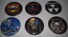 Image of 6 Megadeth thrash metal cult Button badges / pin badges 25mm / 1 inch