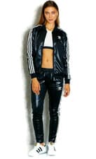 Image of MEDIUM adidas Originals Women's Wet-look SUPERGIRL TRACKSUIT Blk/Wht LAST 1