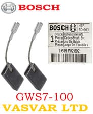 Image of Carbon Brush Set for Bosch GWS7-100, GWS75-6 Angle Grinder - 1619P02892