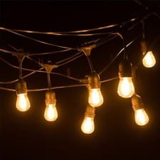 Image of 50FT LED E27 Bulbs Outdoor Festoon Lighting Heavy Duty S14 Garden String Lights