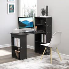 Image of 120cm Computer Desk Bookshelf Writing Table Workstation 6 Shelves, White