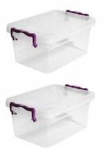 Image of 2L/3L/10L/15L/20L Clear Storage Box Multipurpose Container Plastic with Clip Lid