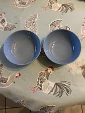 Image of Denby Elements Blue COUPE Cereal Bowls X2 Brand New Firsts.