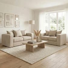 Image of Luxury Plush Fabric Scatterback Sofa 3+2 Seater Set Armchair,2,3 Seater Settee