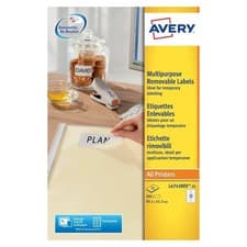 Image of Avery Removable Labels 12 Per Sheet White (Pack of 300) L4743REV-25