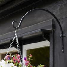 Image of Black Forge Heavy Duty Round Hook Hanging Basket Bracket Available In 8" 11" 16"