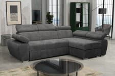 Image of Corner Sofa Bed BOSTON MINI PREMIUM with Storage Sleep Function Springs Corduroy