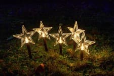 Image of Christmas Garden Stake String Lights With 5 LEDs Warm White Christmas Decoration