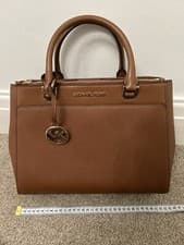 Image of Michael Kors Leather Medium Satchel - Brown