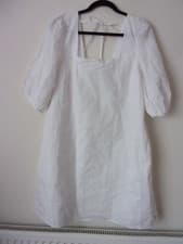 Image of New Tommy Hilfiger Optic White Cotton Knee Dress Day Dress Size: UK 10 RRP: £210